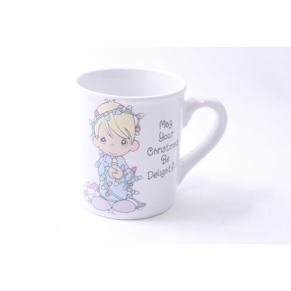 Precious Moments, May Your Christmas Be Delightful, Message Mug, A Boy with - Picture 1 of 2